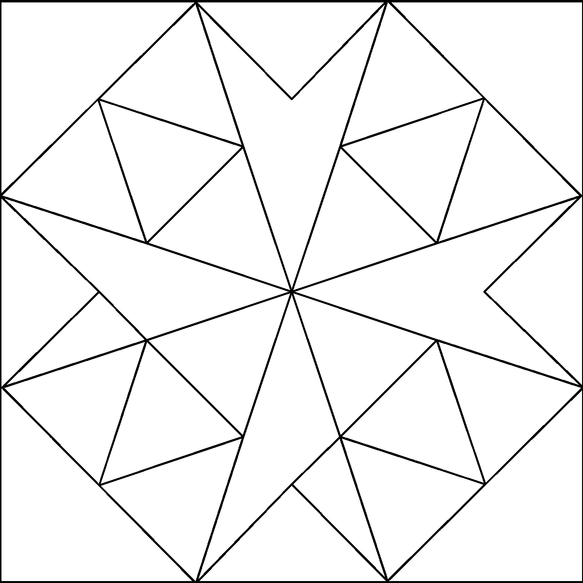 Pattern 3, Four Corners barn quilt pattern thumbnail